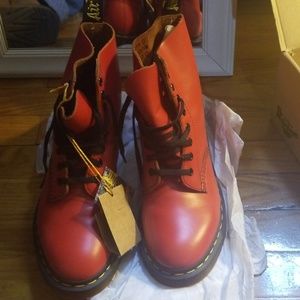 Red doc marten